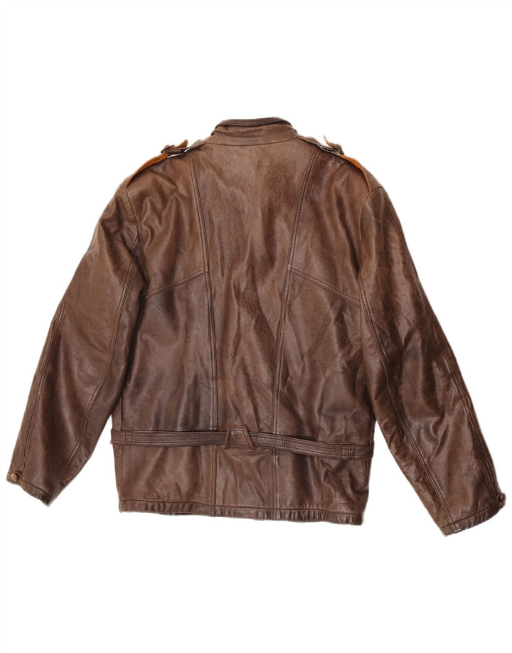 Damska kurtka wojskowa skórzana Jean Gabriel IT 48 XL brązowa