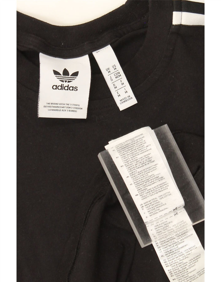 Adidas Męski T-shirt Top Średni Czarny Bawełniany