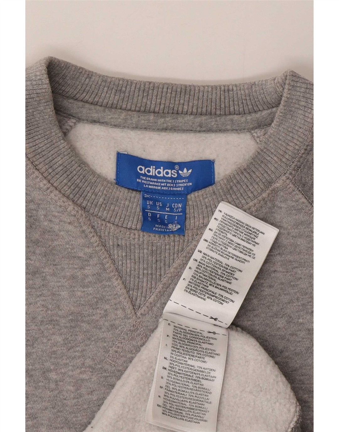 Adidas Męska bluza z grafiką, mała, szara, bawełniana