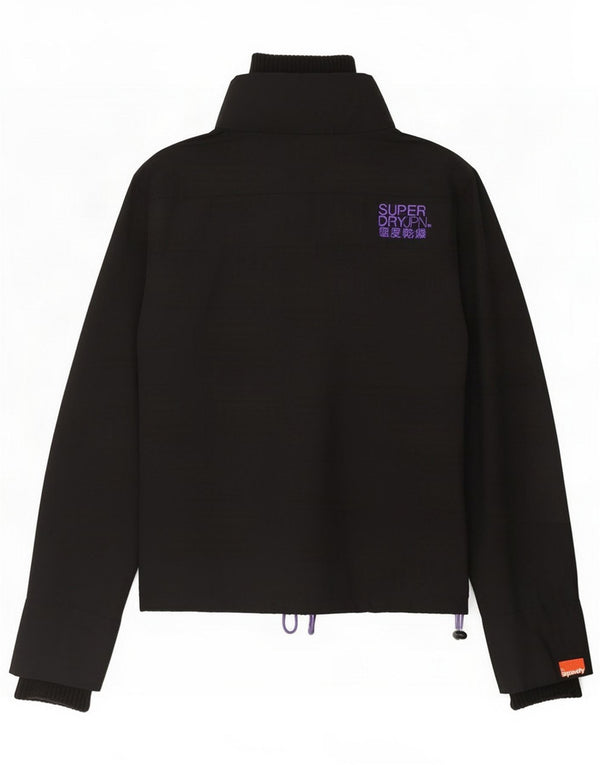 Superdry damska kurtka przeciwdeszczowa The Windcheater UK 14 duża czarna nylon