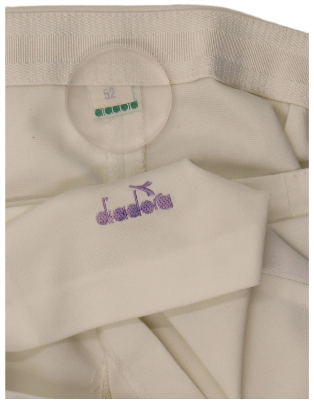 Damskie spodenki Chino Diadora W33, duże, białe, z blokami kolorów