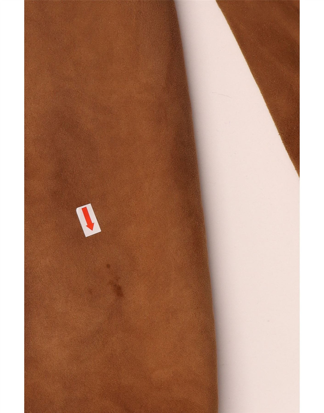 Vintage męski płaszcz z owczej skóry, dwurzędowy UK 36, mała brązowa skóra