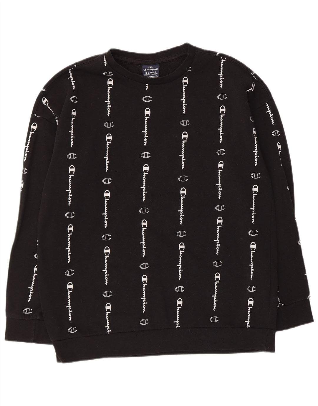 Chłopięcy sweter z grafiką Champion, 13-14 lat XL, czarny, bawełniany