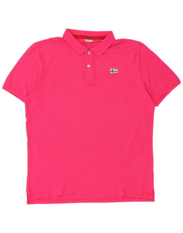 Męska koszulka polo Napapijri 2XL, różowa, bawełniana