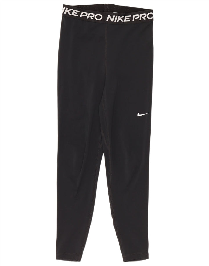 Damskie legginsy Nike Dri Fit Crop Graphic UK 8, małe, czarne, poliestrowe