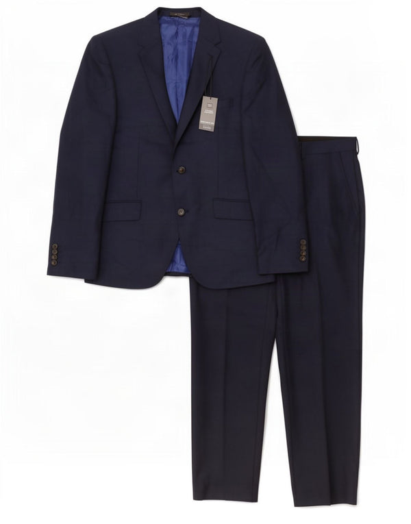 Marks & Spencer Męski garnitur o dopasowanym kroju UK 40 Medium W36 L31 Granatowy