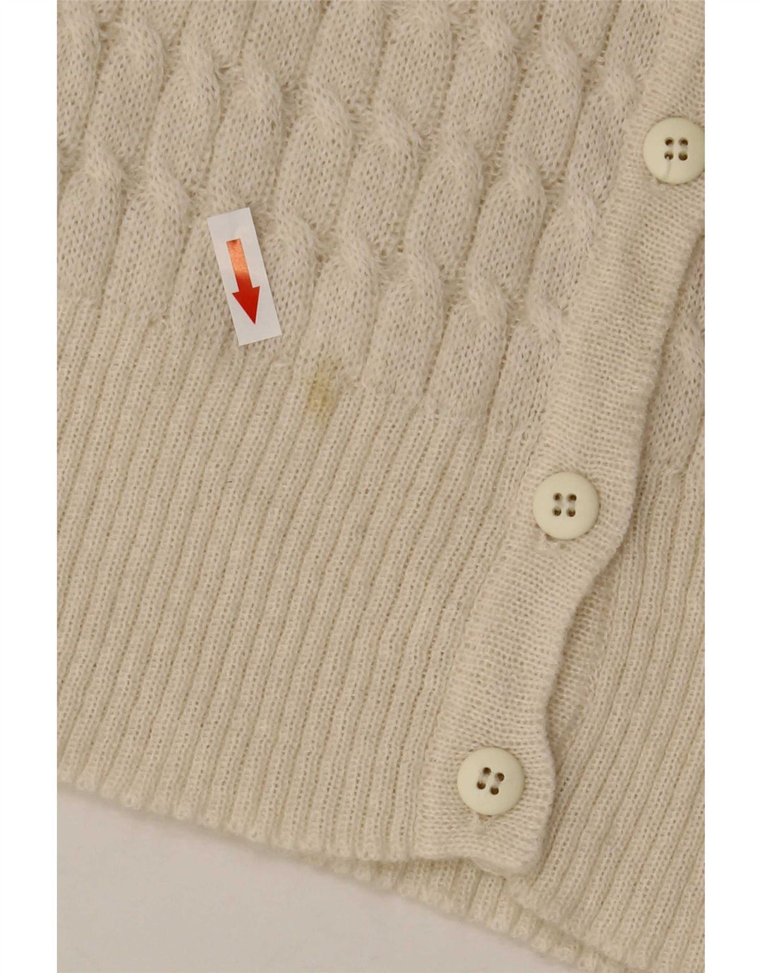 Sweter damski w stylu vintage, rozpinany UK 10, mały, biały