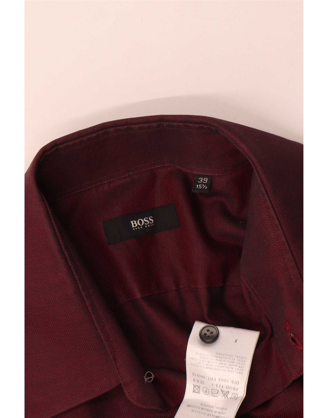 Koszula męska Hugo Boss, rozmiar 39 15 1/2, średnia, bordowa bawełna