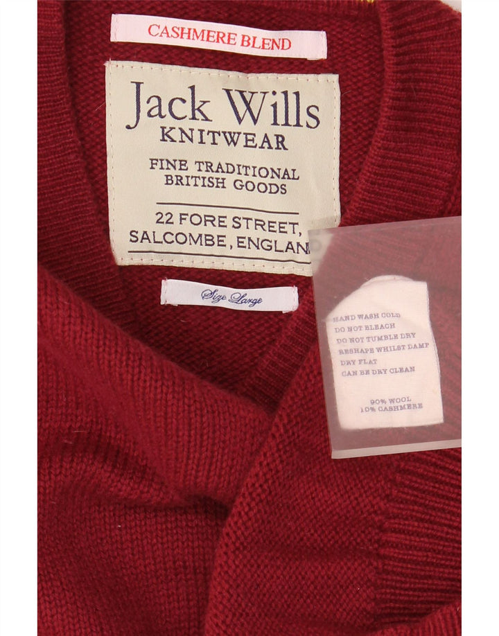 Męski podkoszulek Jack Wills z kamizelką, duży, bordowa wełna
