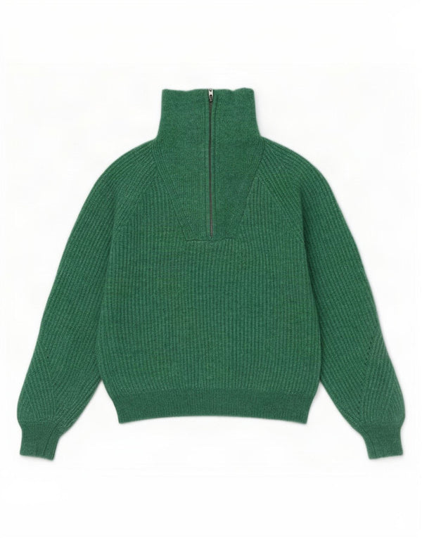 Sweter damski Marks & Spencer z zamkiem błyskawicznym, UK 16, duży, zielony