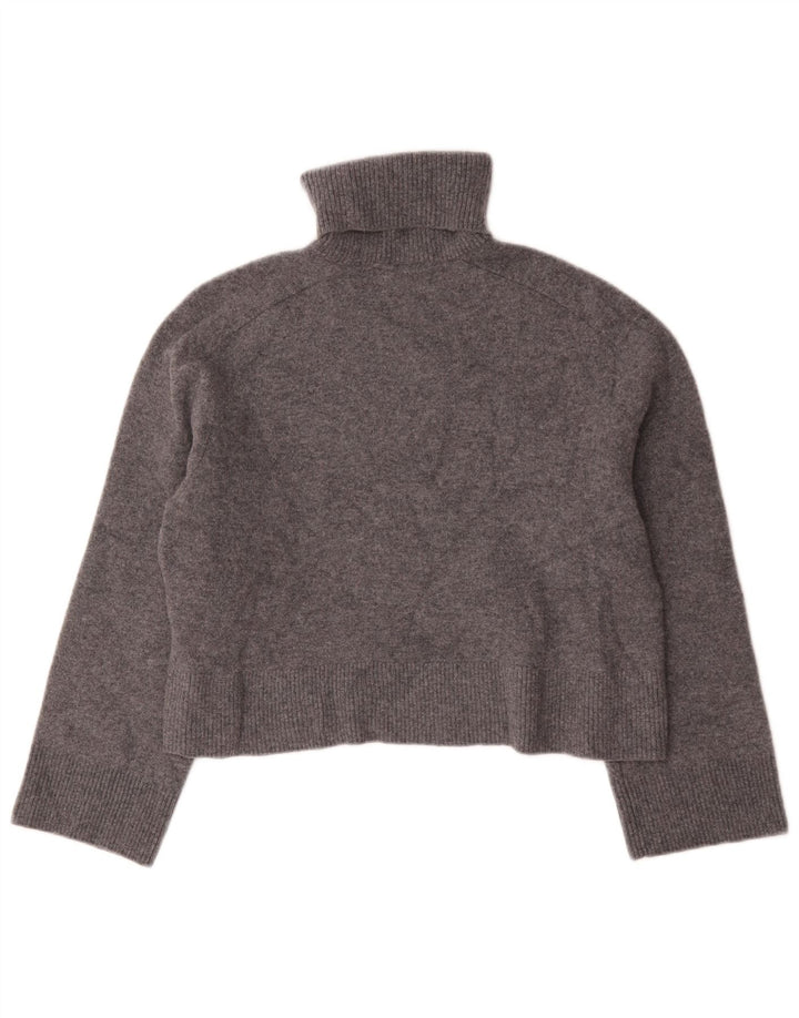 Damski sweter Zara Crop Oversize z golfem UK 10 Small, szara wełna