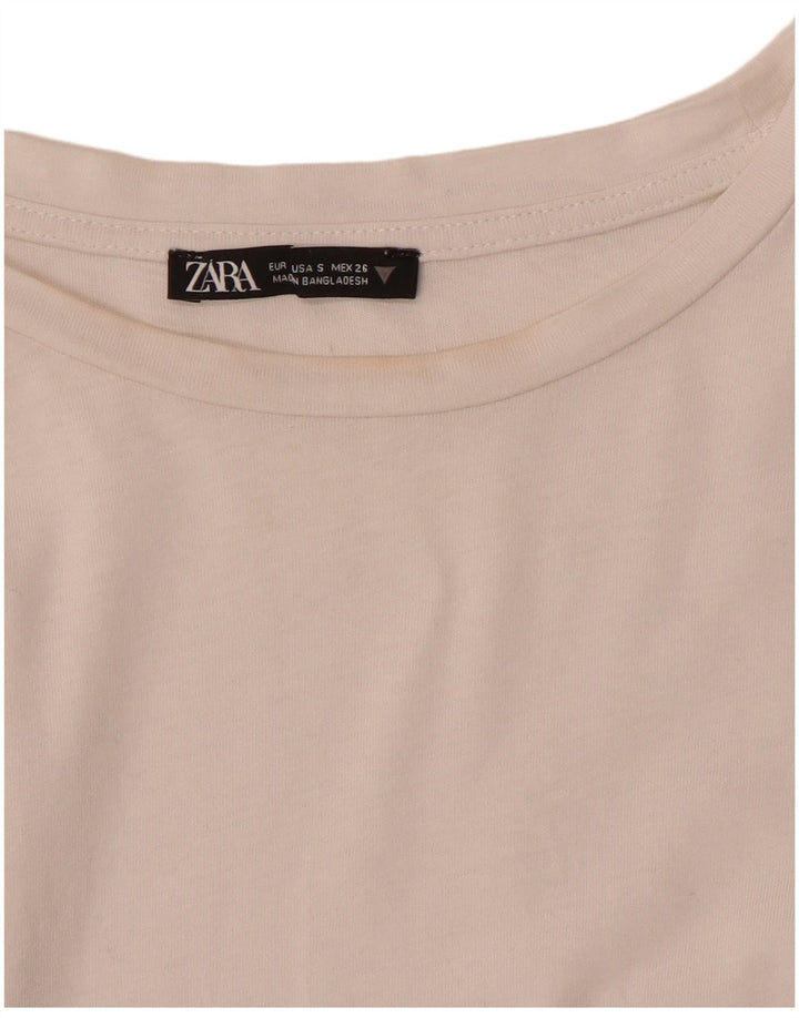 T-shirt damski Zara Top UK 10, mały, biały