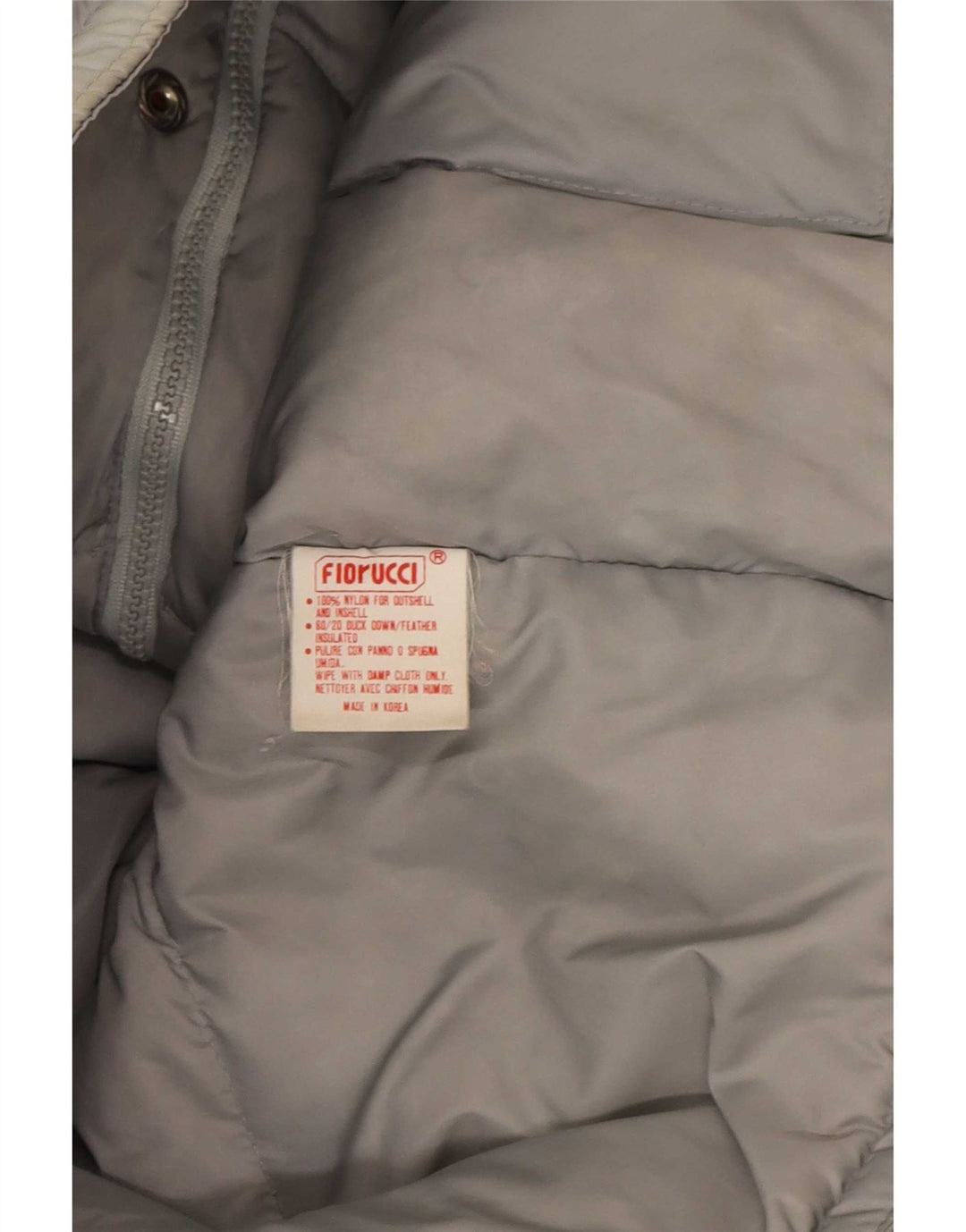 Męska ocieplana kurtka z kapturem Fiorucci UK 38 Średni szary nylon w blokach kolorów