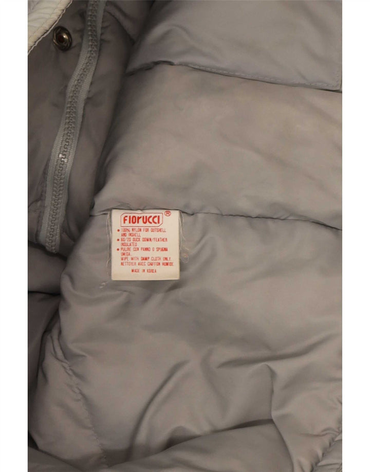 Męska ocieplana kurtka z kapturem Fiorucci UK 38 Średni szary nylon w blokach kolorów