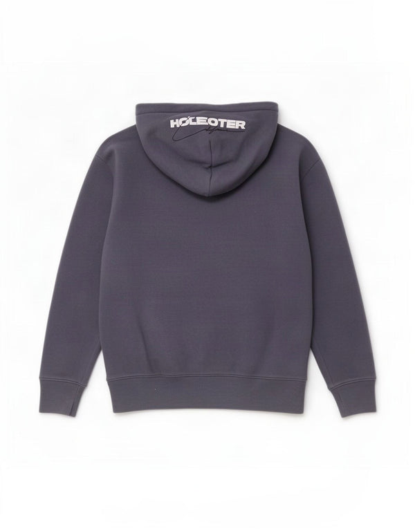 Hollister Mens Graphic Hoodie Jumper Small Navy Blue Cotton