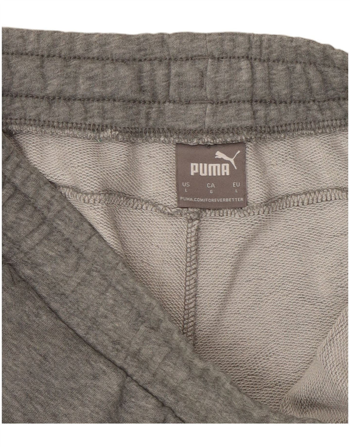 Męskie spodnie dresowe PUMA Joggery, duże, szare, nakrapiane, bawełniane