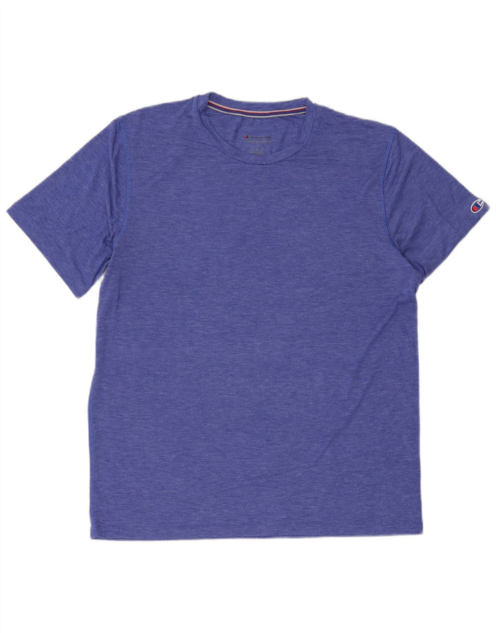 T-shirt męski Champion, duży, niebieski, nakrapiany poliester