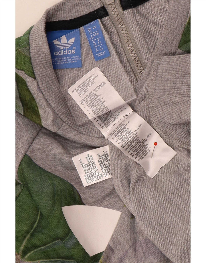 Damska bluza Adidas Graphic Oversize Jumper UK 12 Średni szary kwiatowy