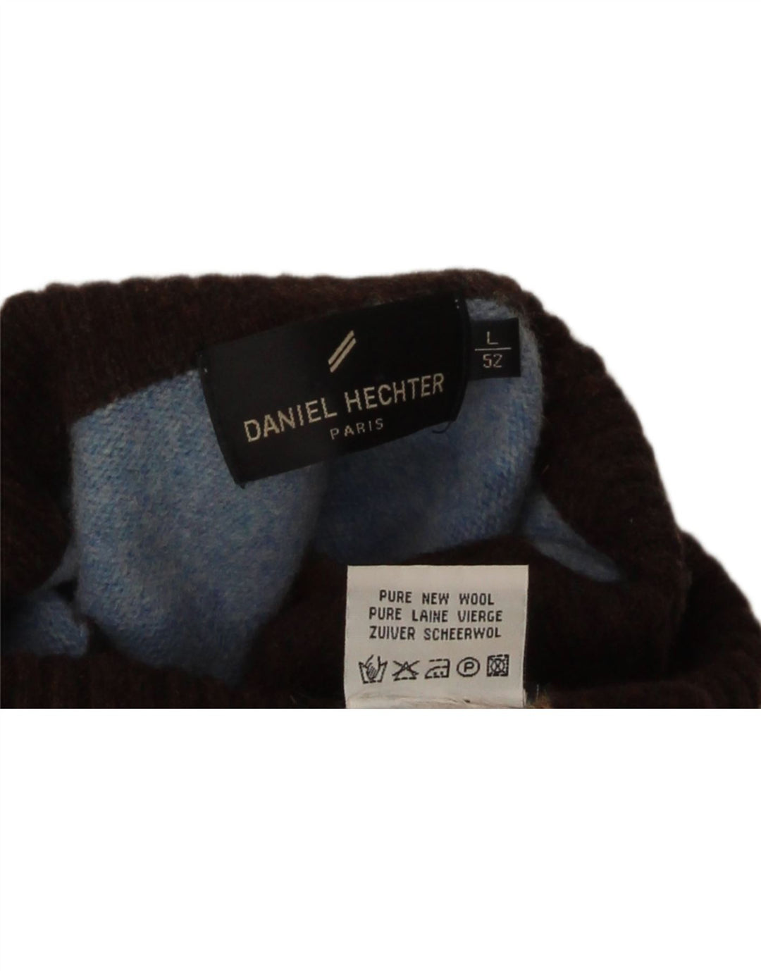 Damski sweter z golfem Daniel Hechter UK 14, duże niebieskie paski