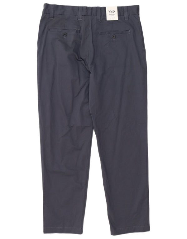 Spodnie chino męskie Zara Comfort Fit EU 42 Large W32 L28 Granatowe