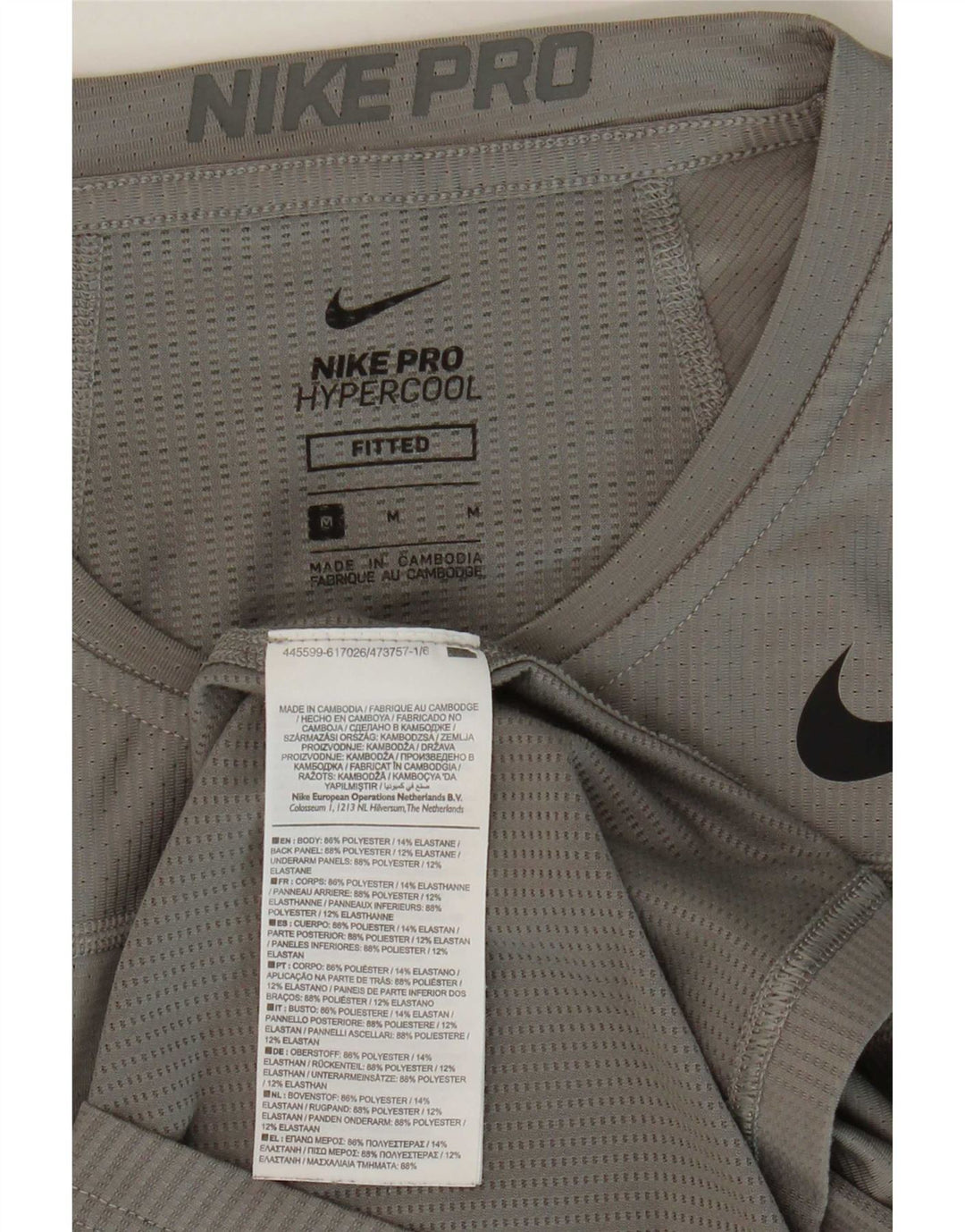 Męski dopasowany t-shirt Nike, średni szary poliester