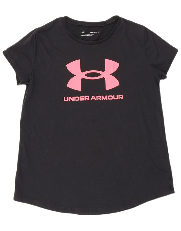 Dziewczęca koszulka o luźnym kroju z grafiką Under Armour 13-14 lat XL, czarna