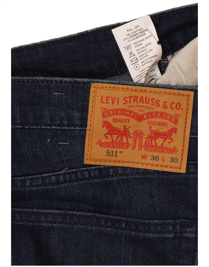 Męskie jeansy Levi's 511 Slim W36 L30 Niebieska bawełna