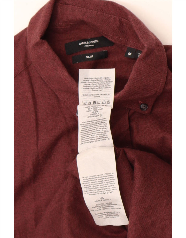 Koszula męska Jack & Jones o dopasowanym kroju, średnia, bordowa bawełna