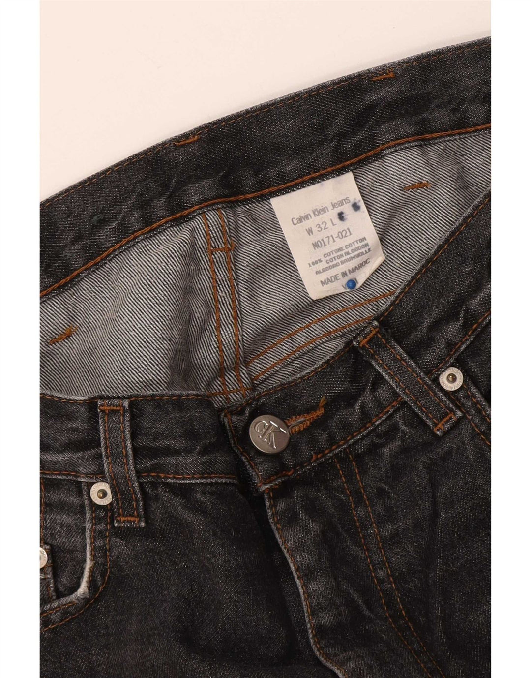 Męskie proste dżinsy Calvin Klein W32 L31 Czarne bawełniane