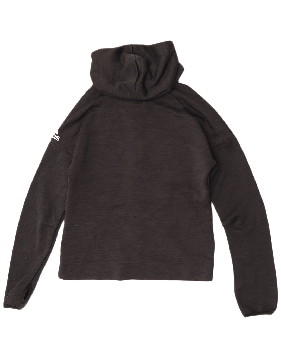 Damski sweter z kapturem i zamkiem błyskawicznym Adidas UK 16, duży, czarny poliester