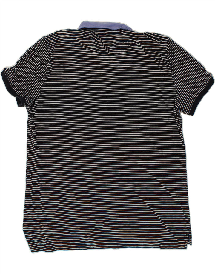 MASSIMO DUTTI Mens Polo Shirt Large Navy Blue Striped Vintage Massimo Dutti and Second-Hand Massimo Dutti from Messina Hembry 