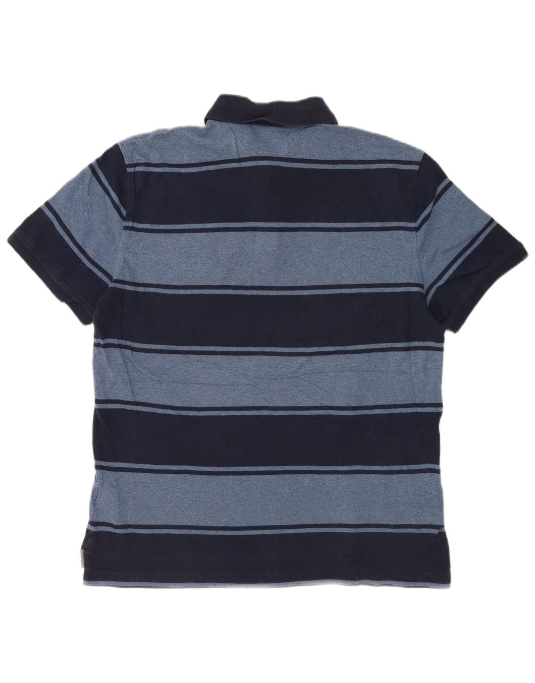 Męska koszulka polo Tommy Hilfiger, bawełniana w średnie granatowe paski