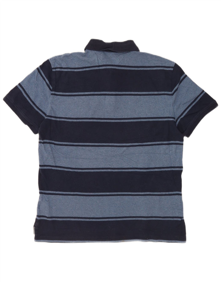 Męska koszulka polo Tommy Hilfiger, bawełniana w średnie granatowe paski