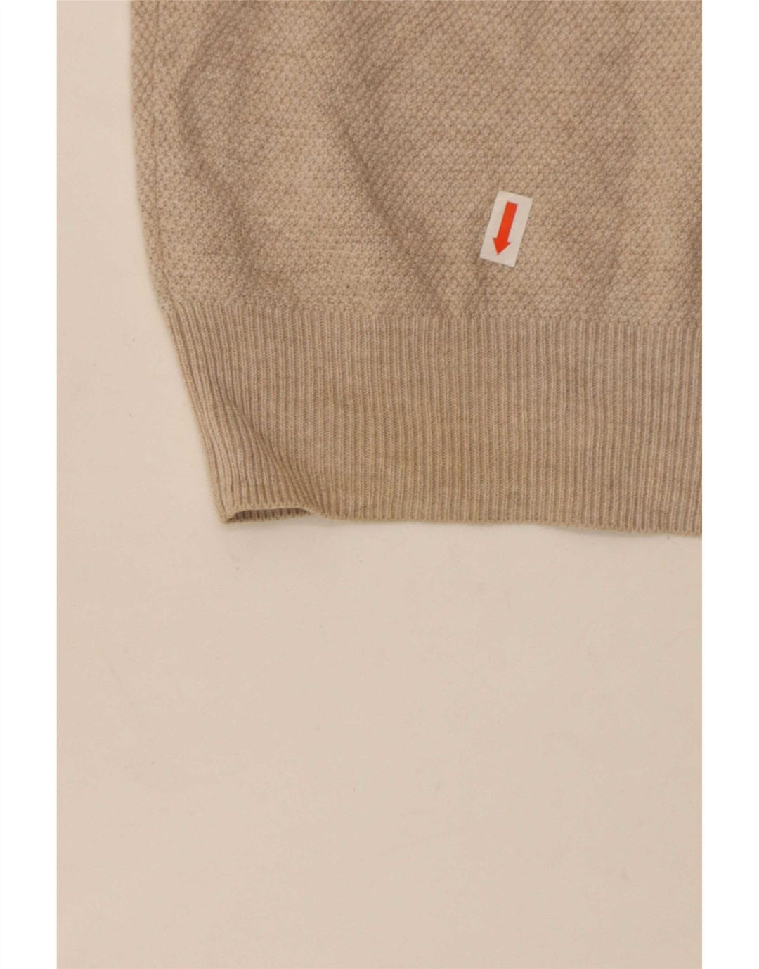 Męski sweter zapinany na zamek Massimo Dutti w kolorze średniego beżu, bawełniany