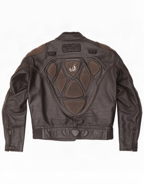 Streetfighter Męska skórzana kurtka racer IT 48 4XL Czarna