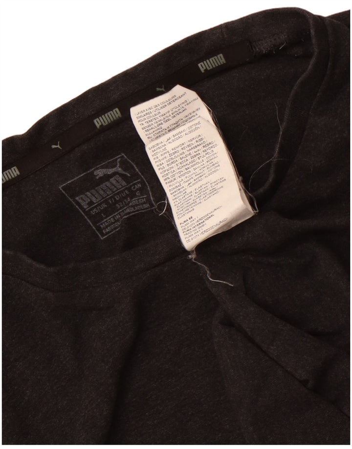 Męski T-shirt z grafiką Puma, duży, szary, bawełniany