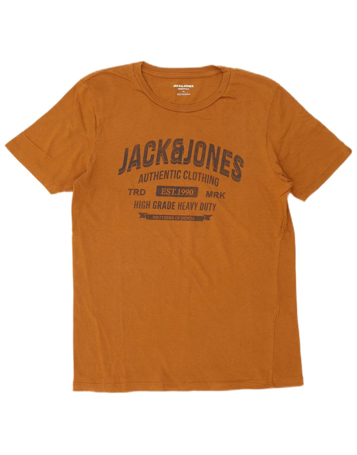 Męska koszulka z grafiką Jack & Jones, bawełniana, średnio brązowa