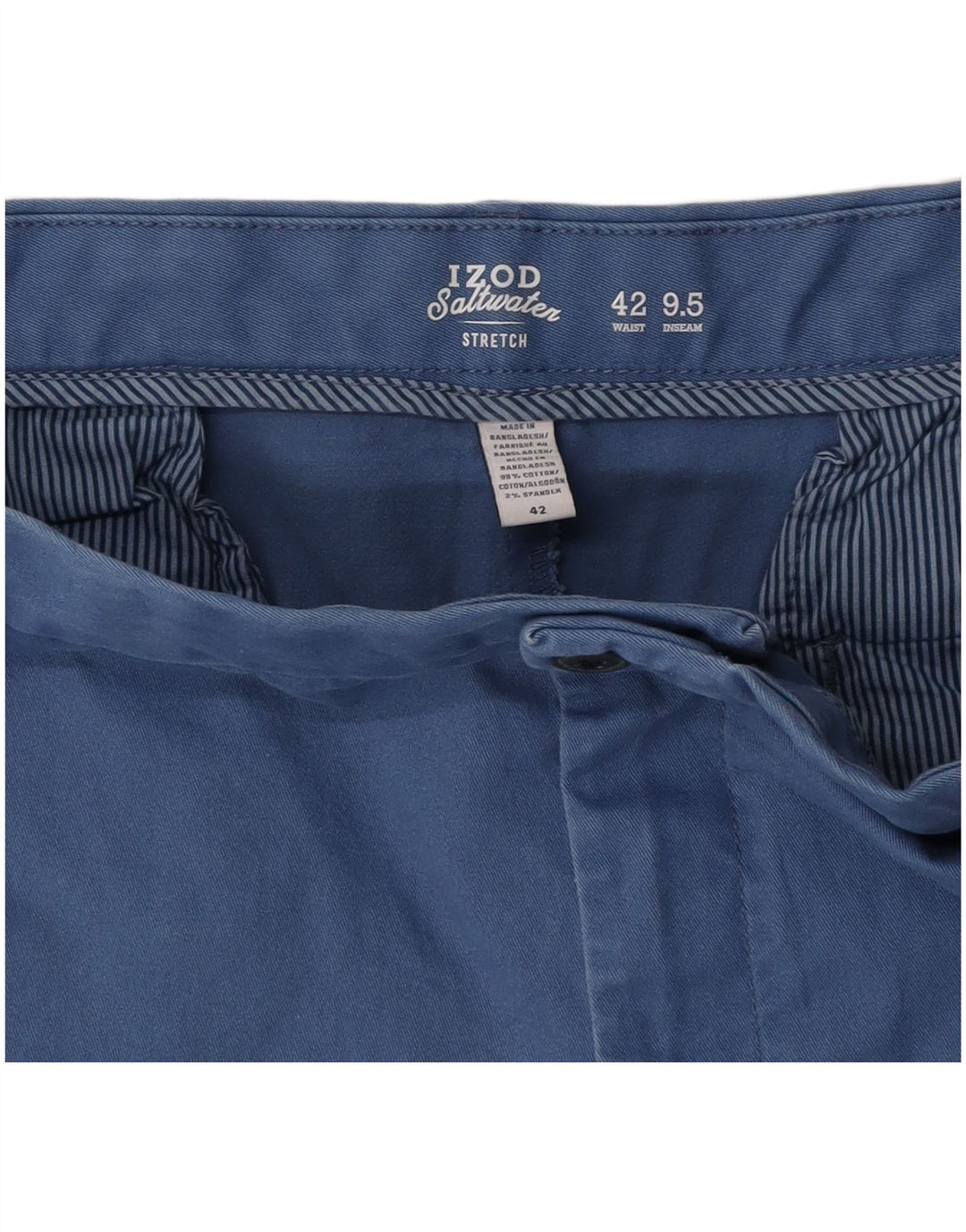 Męskie spodenki chino ze stretchem IZOD W42 2XL niebieska bawełna