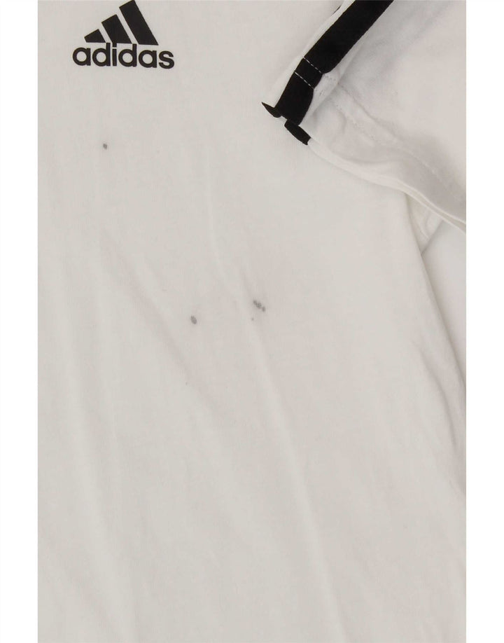 Adidas Chłopięcy T-Shirt Top 7-8 Lat Biała Bawełna