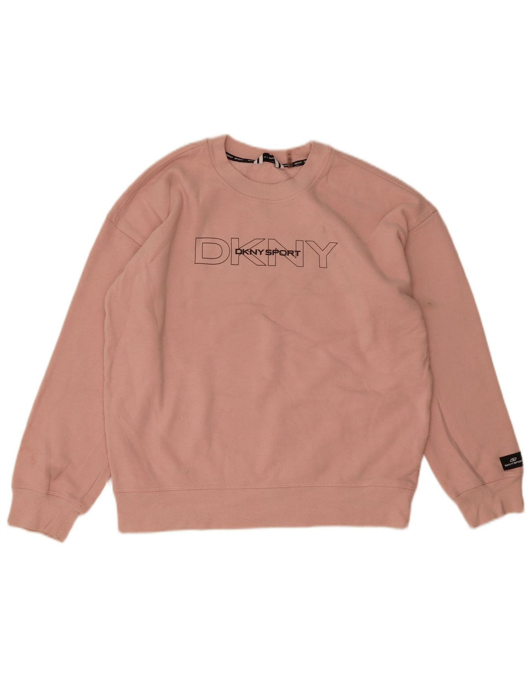 Damska bluza oversize Dkny z grafiką UK 14, średnia różowa bawełna