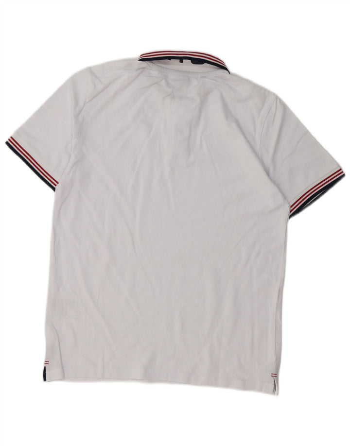 Męska koszulka polo North Sails z grafiką, mała, biała, bawełniana