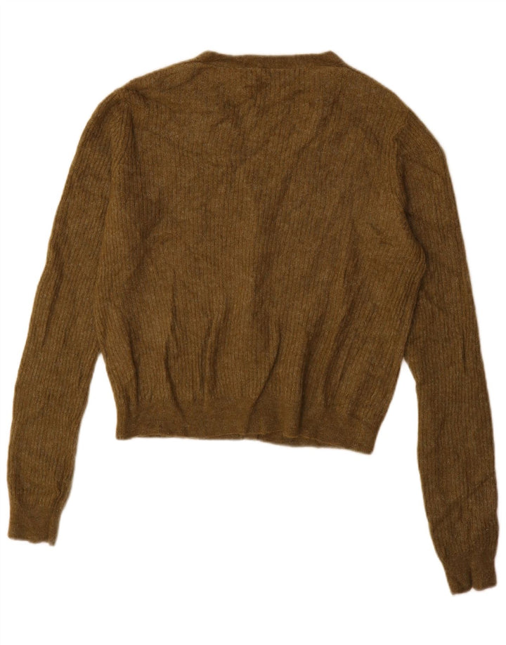Damski sweter rozpinany Zara UK 16, duży, khaki, poliamid