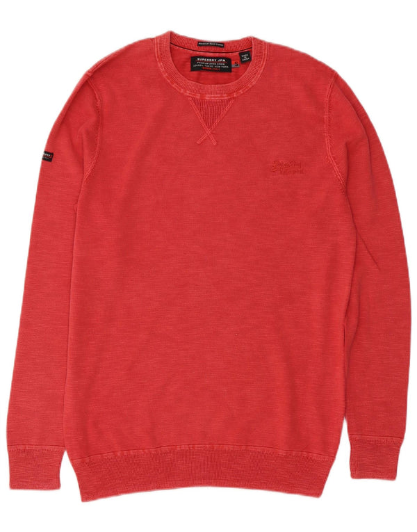 SUPERDRY Męski sweter dresowy, mały, czerwony, bawełniany