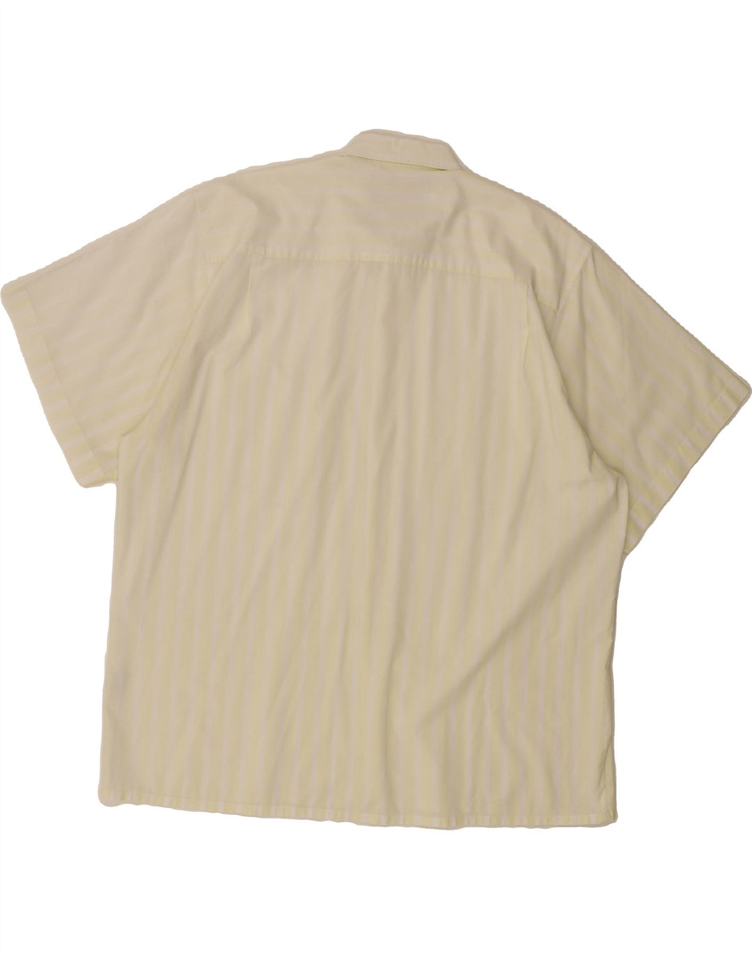 SILVERSTONE Mens Short Sleeve Shirt XL Yellow Striped Cotton Vintage Silverstone and Second-Hand Silverstone from Messina Hembry 