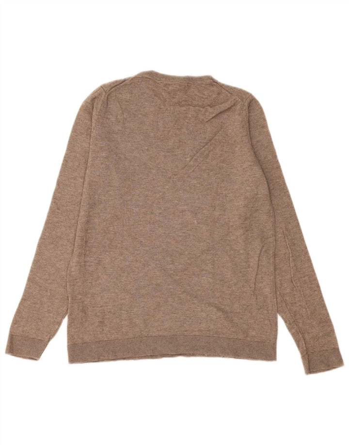 Sweter damski Massimo Dutti z okrągłym dekoltem UK 10 Small Beżowa wełna