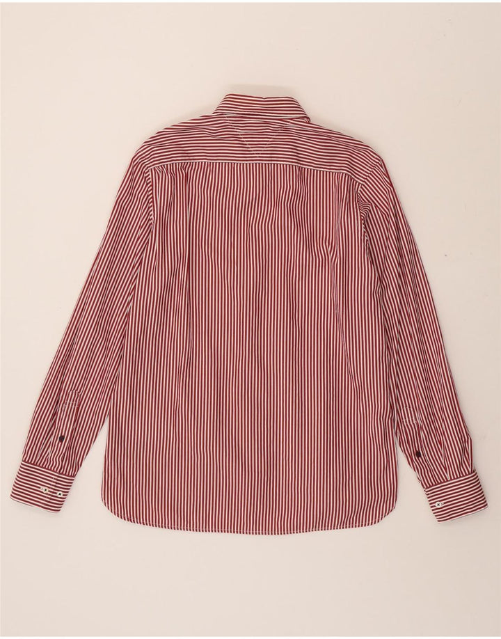 TOMMY HILFIGER Mens Custom Fit Shirt Medium Red Striped Cotton Vintage Tommy Hilfiger and Second-Hand Tommy Hilfiger from Messina Hembry 
