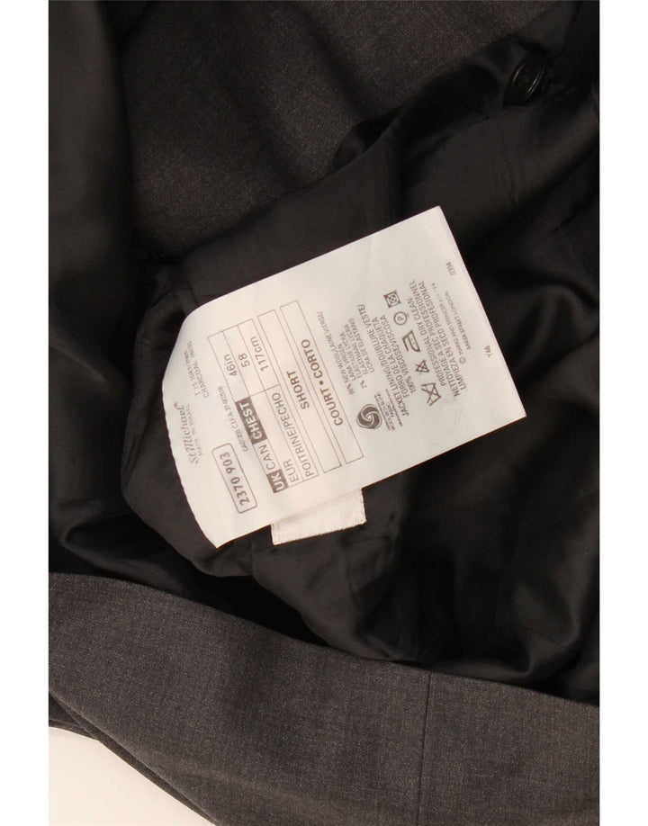 Marks & Spencer Męska marynarka dwurzędowa UK 46 XL Szara nowa wełna