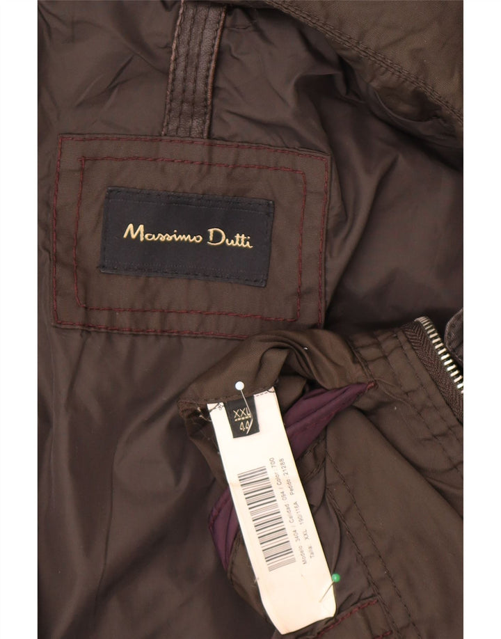 Kurtka męska Massimo Dutti UK 44 2XL, brązowa, nylonowa