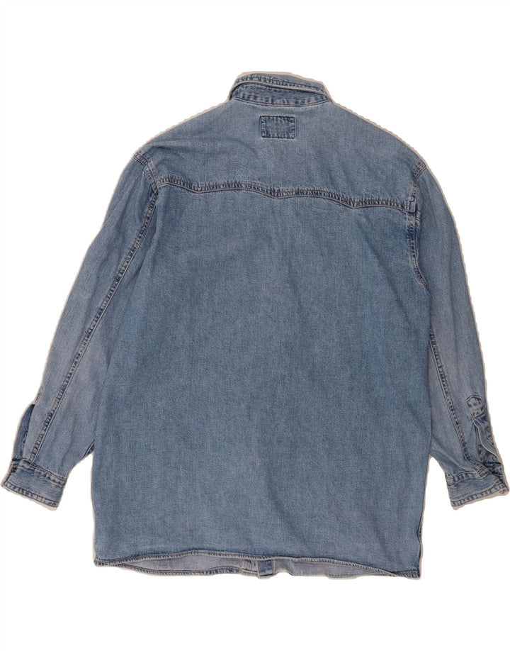 VINTAGE Boys Denim Shirt 13-14 Years Blue Cotton Vintage Vintage and Second-Hand Vintage from Messina Hembry 