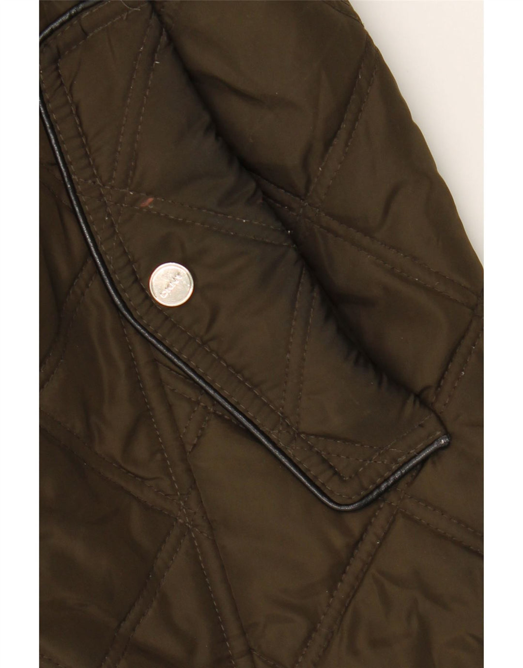 DKNY Womens Hooded Quilted Jacket UK 10 Small Khaki Polyester Vintage Dkny and Second-Hand Dkny from Messina Hembry 